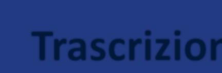 Trascrizione: sintesi di RNA diretta da DNA Richiede: -RNA polimerasi -DNA stampo, il filamento codificante -Ribonucleosidi trifosfati (ATP, CTP; GTP, UTP)