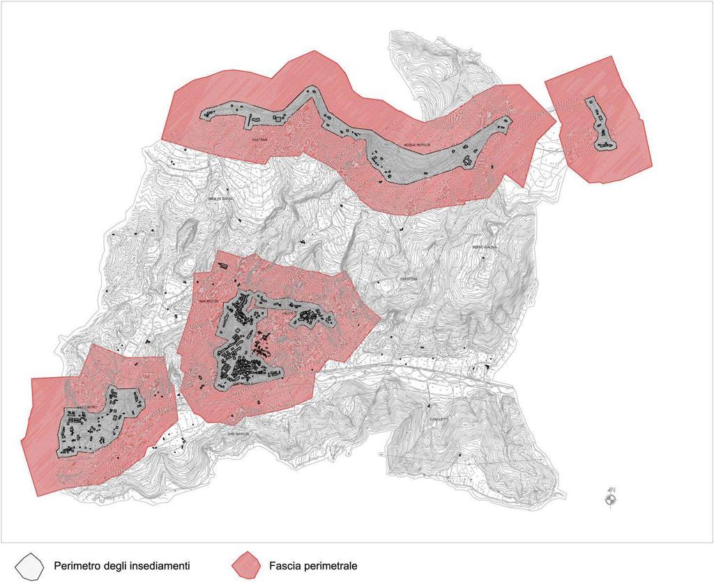 Rischio incendio di interfaccia In rapporto alle caratteristiche dei nuclei urbani e del territorio circostante si è ritenuto opportuno determinare in 25 metri il raggio della fascia d