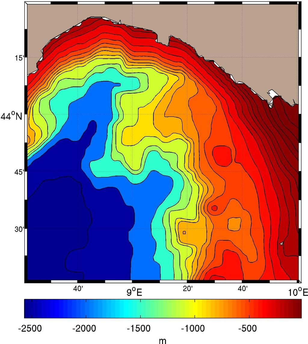 superficie usando il forzante atmosferico (ECMWF-HRM) Campi orari istantanei di corrente, temperatura e salinità