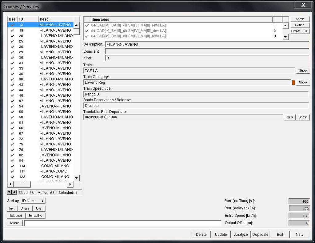 Il software salva l elenco degli itinerari definiti dall utente in un database visibile attraverso la finestra Itinerary. 9.