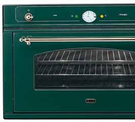 FORNO BUILT-IN NOSTALGIE 900N MODULO 90 Isolamento ad alta densità Ventilazione tangenziale di raffreddamento Luce interna Girarrosto trasversale Porta fredda a triplo vetro (EN60335-2-6-11.