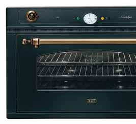 FORNO BUILT-IN NOSTALGIE COUNTRY 900NC MODULO 90 80 80 585 596 585 860 860 80 854 560 896 550 22 Isolamento ad alta densità Ventilazione tangenziale di raffreddamento Luce interna Girarrosto