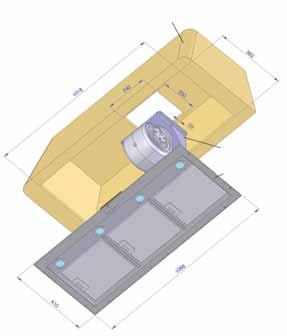 IAG - GRUPPI ASPIRANTI DA INCASSO CARATTERISTICHE MOTORE Spia automatica per pulizia filtri Foro camino di uscita da 15 cm Potenza massima: 355W Telaio in acciaio inox AISI 304 Filtri a labirinto