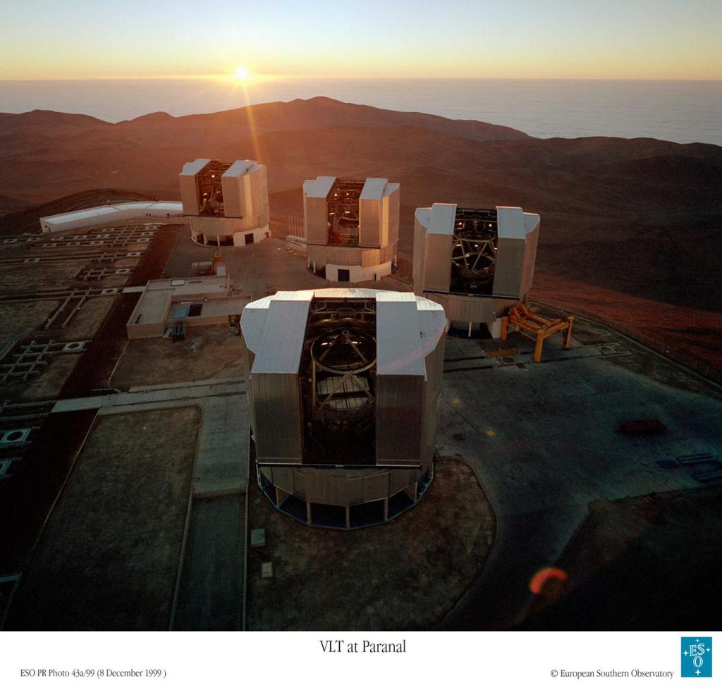Telescopi VLT (diametro 10 metri, banda ottica) European