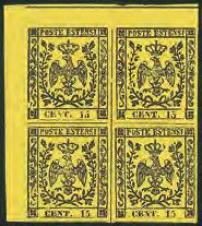 ...............................................................250 16 / MODENA - 1852-15 cent giallo (3) in