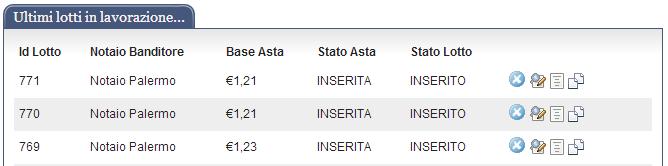 6 GESTIONE DEI CONTENUTI DEI LOTTI Area destinata all inserimento di nuovi Lotti e di tutta la documentazione a corredo. 6.