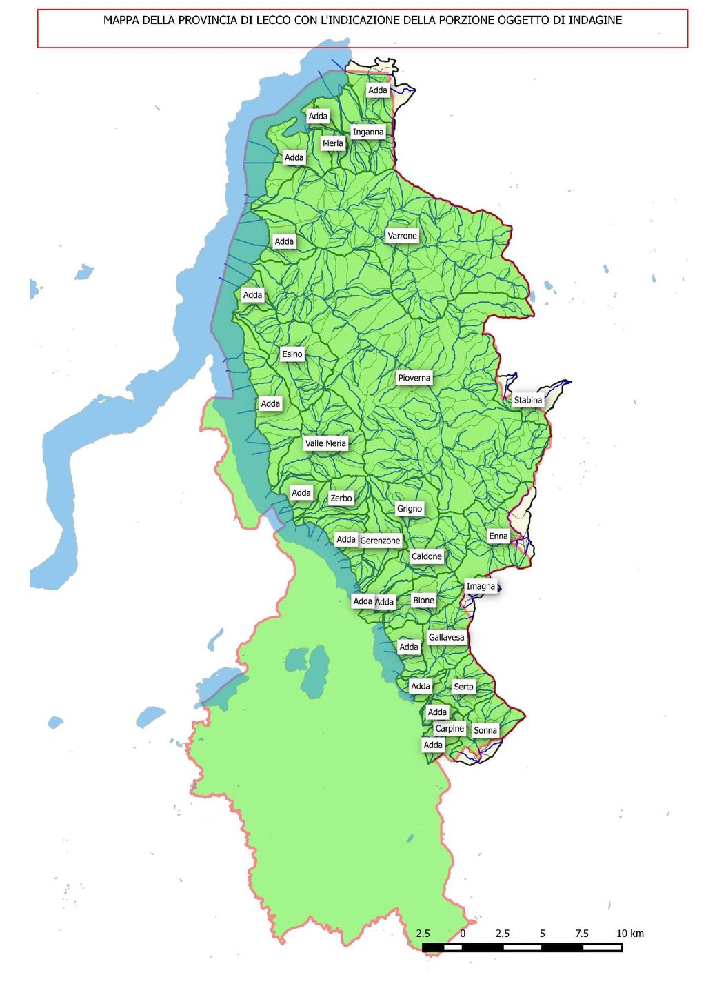 Figura 1: Porzione della Provincia di Lecco