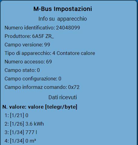 Programmazione con TAPPS2 / M-Bus Entrata M-Bus È