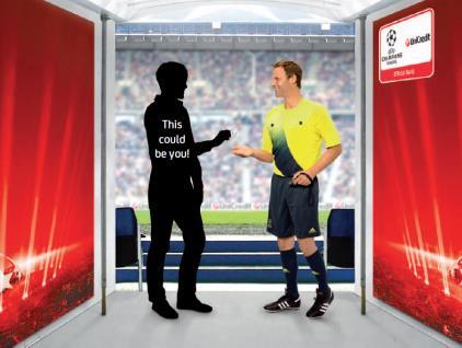 to hand over the Stadium Coin to the referee prior to a UEFA Champions League match at the
