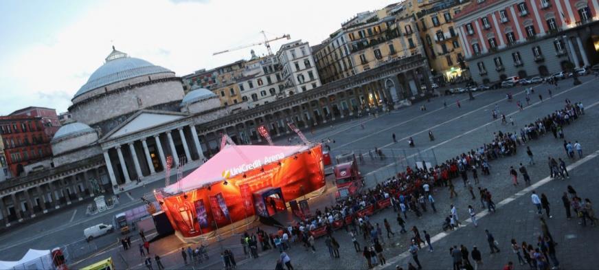 All the magic of the UEFA Champions League hosted in the UniCredit Arena The whole magic was united in the UniCredit Arena, the core element of the UEFA Champions League Trophy Tour presented by