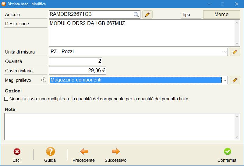 Lotto di riordino Quantità di merce proposta quando in un documento d'acquisto viene selezionato un prodotto sottoscorta.