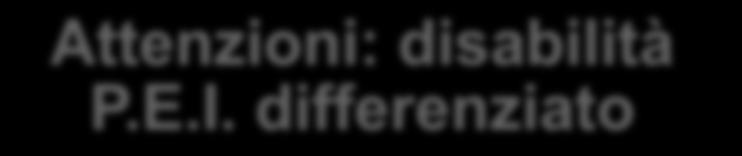 Attenzioni: disabilità P.E.I.