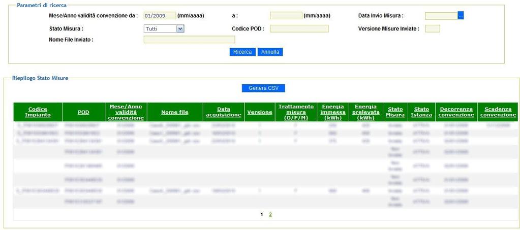 e sarà sempre possibile scaricare gli elementi in formato CSV cliccando il pulsante [Download CSV].