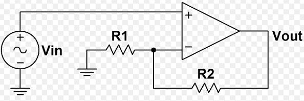 Esercizio 2: Progettare un amplificatore operazionale in configurazione non invertente come rappresentato in Figura 10.