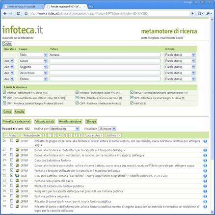 Il meta-opac una ricerca su contenuti non omogenei Lista campi per la Ricerca Criterio di ricerca Filtro su OPAC e ARCHIVI