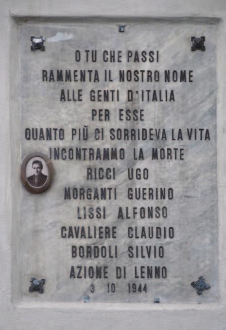 Memoria di persone e avvenimenti 57 58 3 ottobre 1944 Azione di Lenno Silvio Bordoli, Claudio Cavaliere,