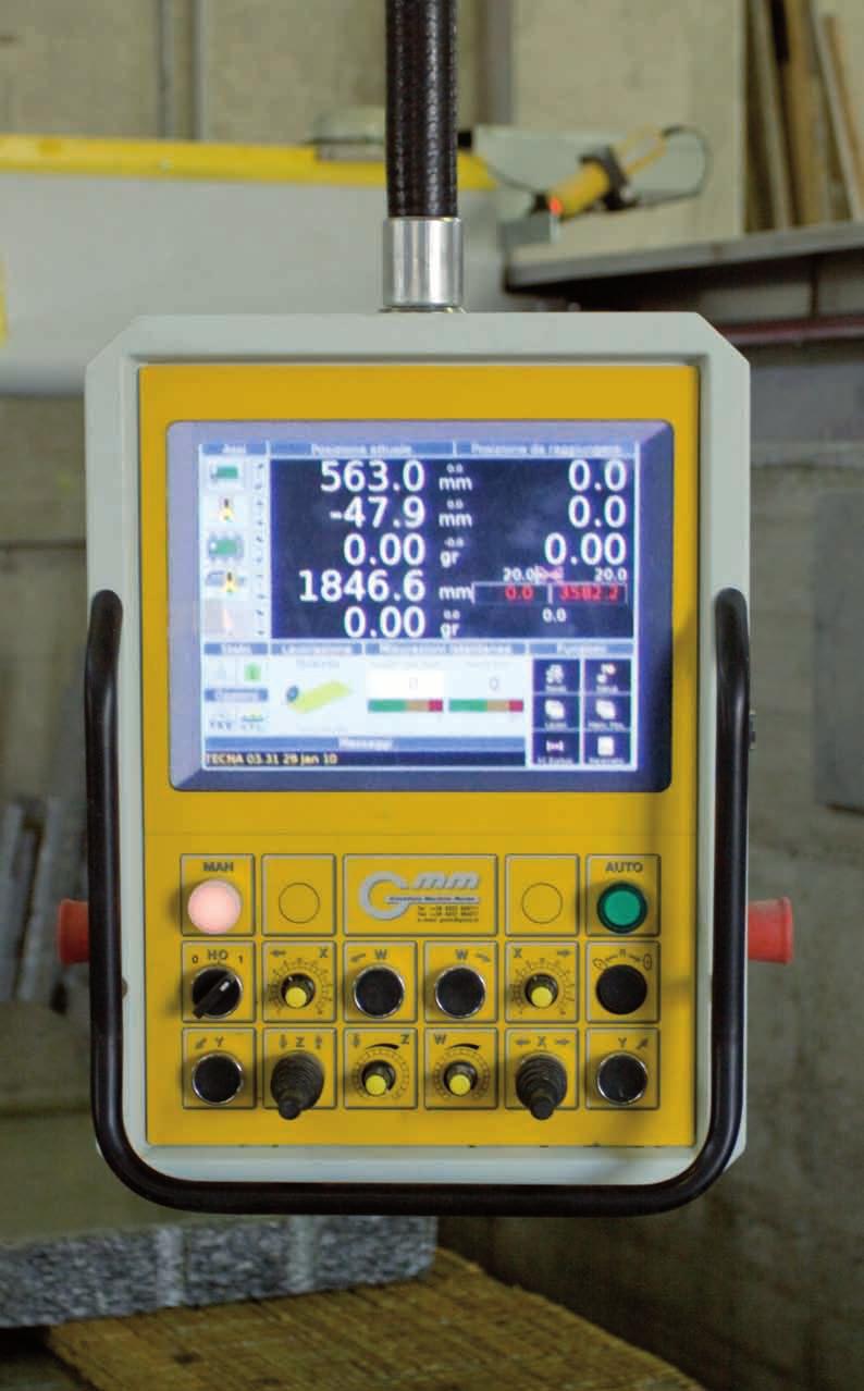 t h e e v o l u t i o n o f q u a l i t y DATI TECNICI - TECHNICAL DATA: CORSA MASSIMA ORIZZONTALE DEL DISCO (ASSE X) Cutting stroke of the blade (XAxis) mm 3600 TRASLAZIONE MASSIMA DEL PONTE (ASSEY)