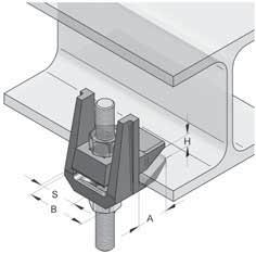 Accessori per sospensioni Morsetto F3, a due pezzi Morsetto F3 a due pezzi Dati Tecnici: Applicazioni: Per fi ssaggi a strutture metalliche Materiale: Ghisa con spessori delle fl ange fi no a 55mm.