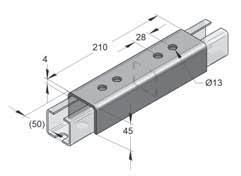 Piastra filettata quadrangolare Acciaio Inox F x F z Dati tecnici: Tipo di binario: 27/18, 35/21, 45/40, 45/80 Materiale: Acciaio Inox Modalità di impiego: per connessioni sul lato aperto Tipo