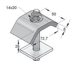 Articolo Articolo di ancoraggio [mm] [mm] [mm] [kg/set] [Set] Ramponi per travi 45/40 26 70 36-45 0,862 1 0481652 0480652 Rampone Dati tecnici: Senza accessori Materiale: Acciaio Inox Tipo materiale: