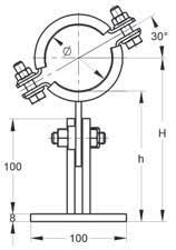 CENTUM Supporto scorrevole T 100/300, HV2 125-150 con 2 Collari fonoassorbenti Classe Antifuoco B2 "Normal flamability" acc.