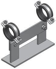 CENTUM Supporto scorrevole T 100/300, HV3 150-175 con 2 Collari fonoassorbenti F Y Classe Antifuoco B2 "Normal flamability" acc.