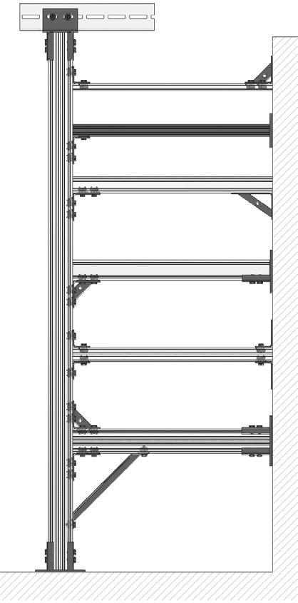 Informazioni tecniche Esempi di sistemi per il supporto dei tubi Utilizzando i sistemi di montaggio MEFA è possibile assemblare e costruire supporti stabili in breve tempo.