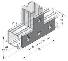 Articolo L x B x S [kg/pz] [pz] Connettore piatto 40/5 3-fori (IB 433) 133 x 40 x 5 0,192 25 0814331 Connettore piatto 40/5 4-fori (IB 434) 176 x 40 x 5 0,250 25 0814349 Connettore piatto