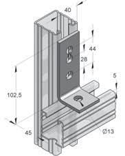 Acciaio 1) I componenti se applicati in ambienti esterni sono fornibili anche con fi nitura Zinco-Nickel Tipo materiale: S235JR (Classe di