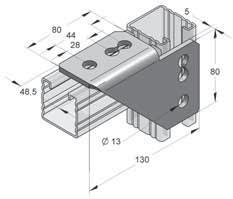 Piastra a croce / a L / a T Binari e accessori 45 02 Piastra a croce Piastra ad angolo 4-fori Piastra a T