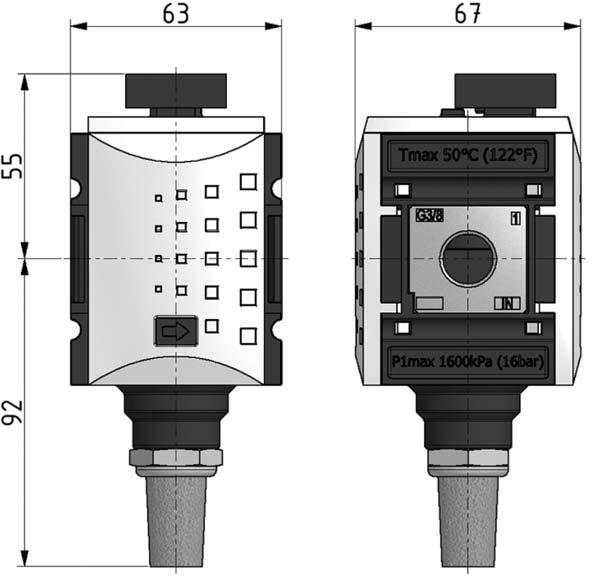 Body: technopolymer Seals: NBR Internal