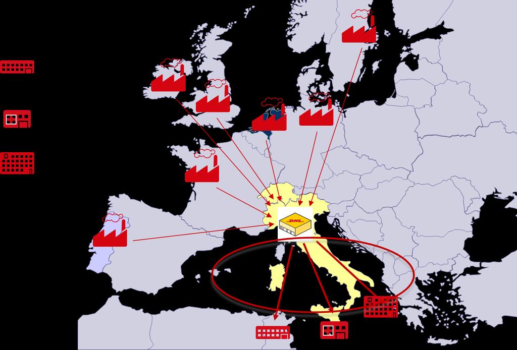 7 Piattaforma logistica Le merci arrivano da tutta l Italia ed Europa presso la piattaforma logistica di EURODIFARM situata a Casalmaiocco (LO) a circa 22,5 km dal centro di Milano.