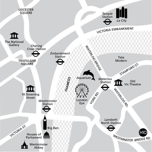 aeroporto di Stansted e di Gatwick Luoghi di interesse turistico: A 900 m / 0,6 miglia dal London Eye A 2,2 km / 1,4 miglia da Big Ben / Parlamento / Abbazia di Westminster Coordinate: 51 29 55.