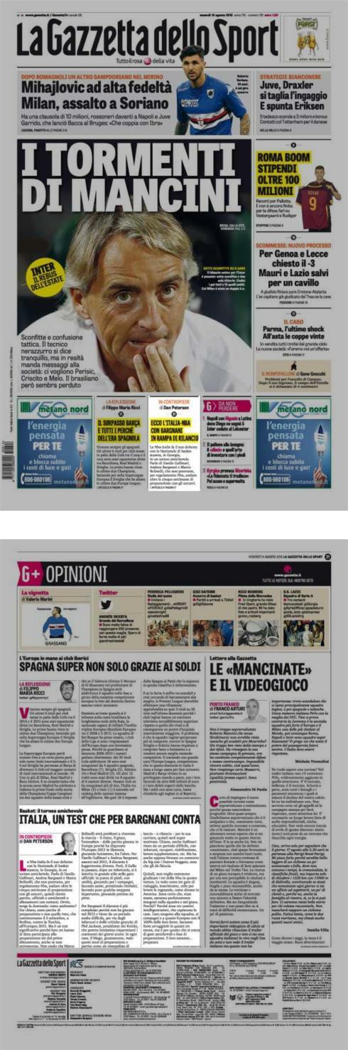 Pagina 1 La Gazzetta dello IN CONTROPIEDE.