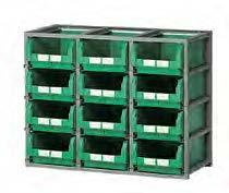 tà max di contenitori inseribili: 28 pezzi mis. 3 COLORE GRIGIO RAL 7000 Scaffale fornito SENZA contenitori ART.