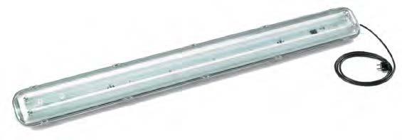 mm 1300x165x95 h MATERIALE DI FISSAGGIO INCLUSO Caratteristiche tecniche della lampada: Grado di protezione: IP 66 Neon: 2x36W Impianto elettrico: 230V/50Hz Spina di 