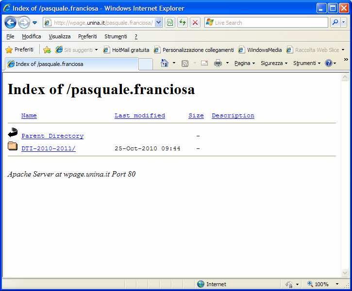 Pagina web del corso http://wpage.unina.it/pasquale.