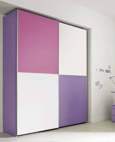 Desk and drawer unit in total Lilla colour, the CUORE panel is with contrast