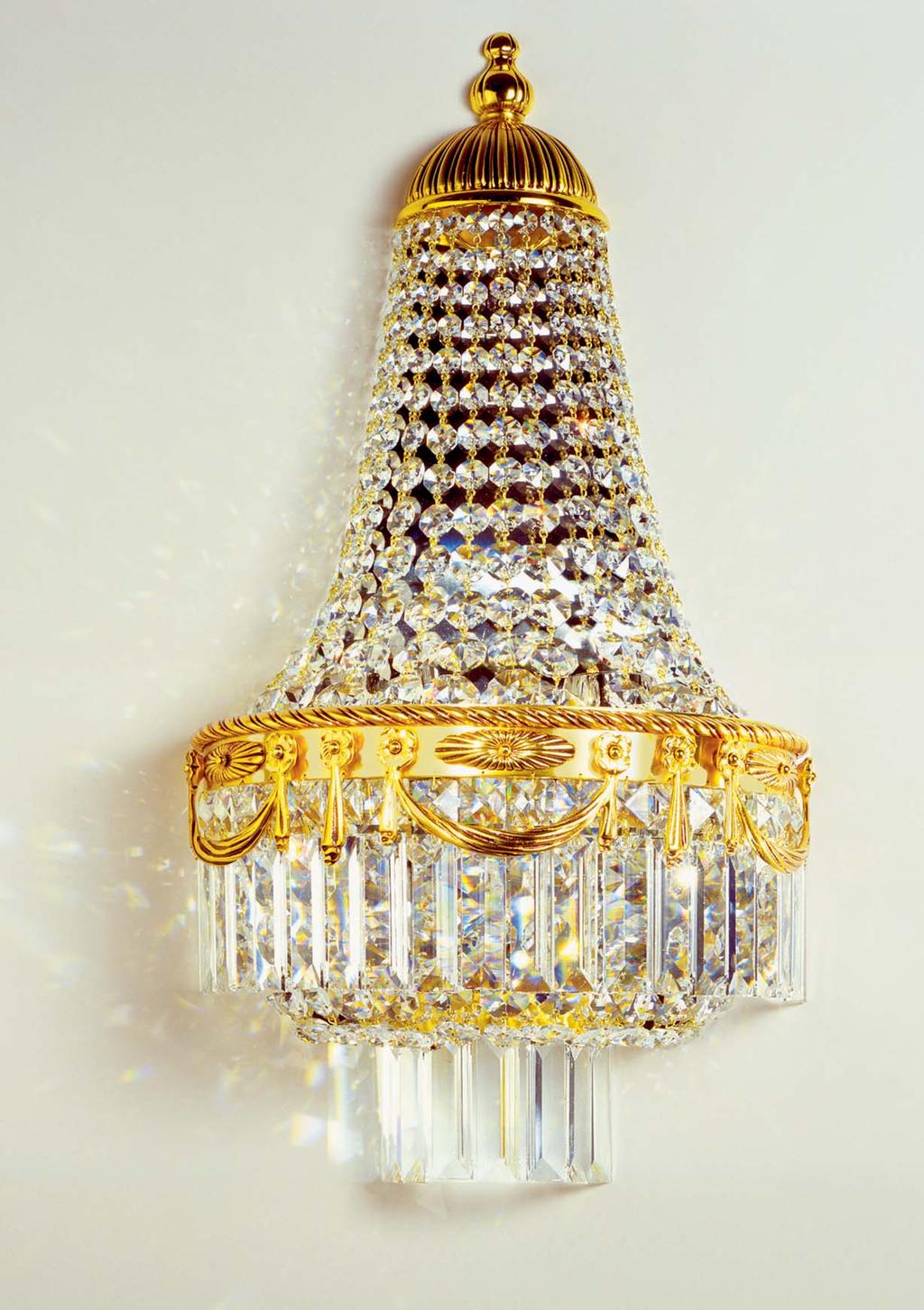 1288/A Applique in ottone dorato in oro fino patinato antico con cristalli strass Swarovski di 1 a scelta.