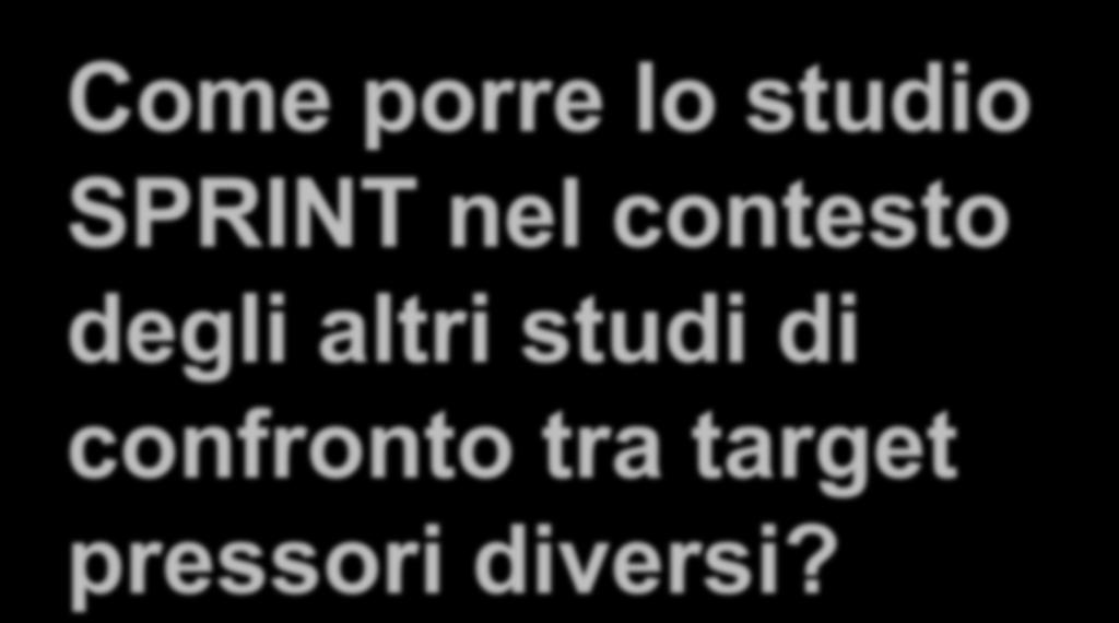 Come porre lo studio SPRINT nel contesto degli