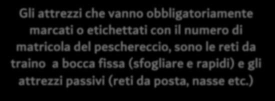 Quali sono gli attrezzi da pesca che devono essere marcati o etichettati a norma del regolamento 404/2011?