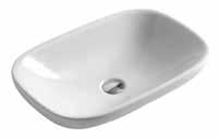 Lavabo Gene - Soprapiano 5600-735 L 60 H 15 P 40 368 Realizzato in ceramica; Profondità utile vasca 12 cm; Sbordo fuori piano 6 cm; Da utilizzare con