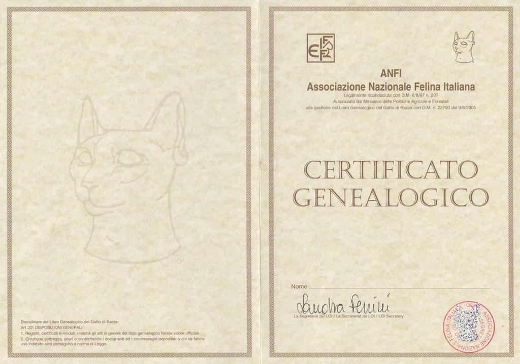 IL LIBRO GENEALOGICO del Gatto di Razza La Comunità Europea ha emesso normative che tracciano il solco entro cui i Paesi membri devono muoversi nella gestione del proprio patrimonio zootecnico.