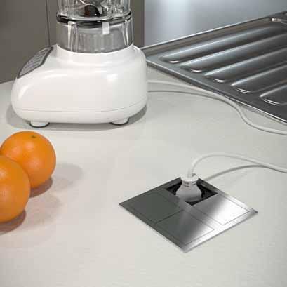 elettrodomestici e cassettiere. Thanks to its reduced depth: only 40 mm, VersaHIT is perfect for use in kitchen worktops.