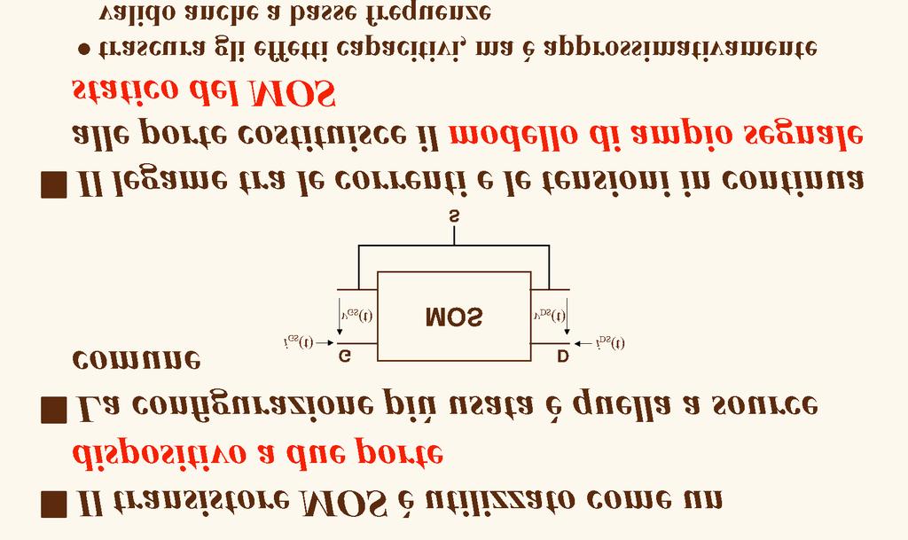 Modello di piccolo segnale Parametri differenziali Esempio: circuito di piccolo segnale riferimenti bibliografici: Dispositivi per la microelettronica di Giovanni Ghione