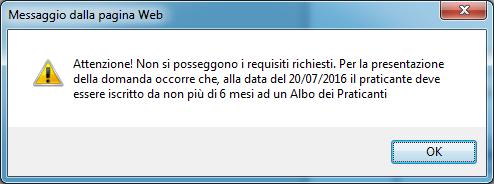 Se la data di iscrizione all albo precede di oltre tre mesi la data di