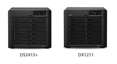 1. Con Link Aggregation attivato. Le cifre delle prestazioni possono variare in ambienti differenti. 2. DS2413+ supporta fino ad un Synology DX1211, acquistato separatamente.