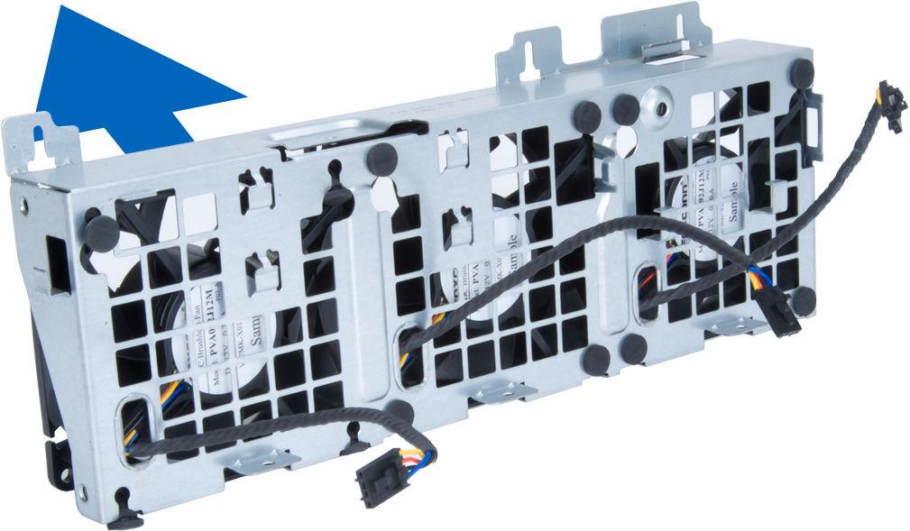 Connettere i cavi della ventola di sistema ai rispettivi connettori sulla scheda di sistema. 5.