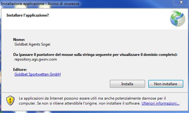 Pag: 9 di 9 Al termine dell installazione, l Agent Goldbet si aprirà automaticamente, e verrà creata sul desktop la seguente icona.