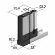 inferiore e terminale Superata la larghezza di1580 mm per un'anta e di 3160 mm per due